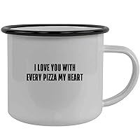 I Love You With Every Pizza My Heart - Stainless Steel 12oz Camping Mug, Black