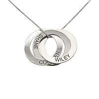 Personalized 925 Sterling Silver Russian Ring Necklace Custom with 3 Names