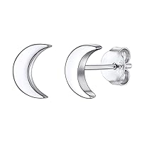 Simple Sterling Silver Earrings, 925 Sterling Silver Dainty Stud Earrings Girls Teens Jewelry Hypoallergenic