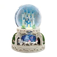 The Bradford Exchange Cinderella Illuminated Rotating Glitter Globe Enchanting Transformation Scene with Castle Pumpkin Carriage and Music Officially Licensed Collectible 7-inches
