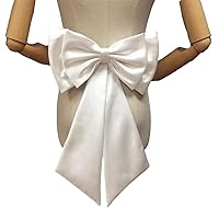Women's Seperate Satin Bow Wedding Dress Knots Removeable Bride Dresses