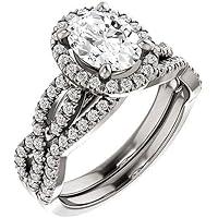 2.5 CT Oval Cut Bridal Rings Set Moissanite VVS Colorless Engagement Rings for Women Wedding Gift Promise Rings 925 Sterling Silver Infinity Halo Antique