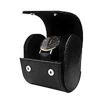 Watch Travel Case Single Watch Roll Travel Watch Case Watch Cases for Men and Women Watch Box for Wristwatch and Smart Watch Organizer Holder Storage Gifts (Black)