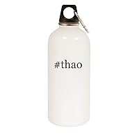 Molandra Products #thao - 20oz Hashtag Stainless Steel White Water Bottle with Carabiner, White