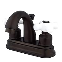 Kingston Brass GKB5615PX Restoration 4-inch Centerset Lavatory Faucet with Retail Pop-up, Oil Rubbed Bronze