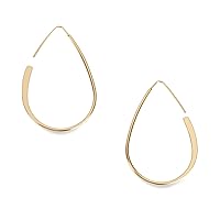 Lucky Brand Gold-Tone Threader Hoop Earrings