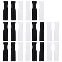 22Pcs Reusable Straws Tips, Silicone Straw Tips, Black Clear Food Grade Straws Tips Covers Only Fit for 1/4 Inch Wide(6MM Out diameter) Stainless Steel Straws by Accmor