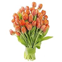 KaBloom PRIME NEXT DAY DELIVERY - Mother’s Day Collection - 30 Orange Tulips Gift for Birthday, Sympathy, Anniversary, Get Well, Thank You, Valentine, Mother’s Day Flowers