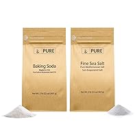 Pure Original Ingredients Fine Sea Salt & Baking Soda Bundle, 2 lbs Each, Cleaning, Pure with No Additives or Fillers