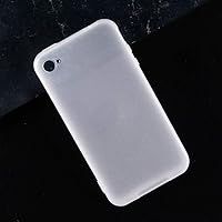 iPhone 4 Case, Scratch Resistant Soft TPU Back Cover Shockproof Silicone Gel Rubber Bumper Anti-Fingerprints Full-Body Protective Case Cover for iPhone 4S (White)