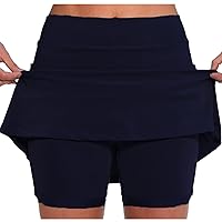 Women Tennis Skirts Inner Shorts Elastic Sports Golf Skorts with Pockets Plus Size