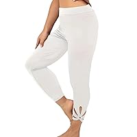 Women Plus Size Solid Hollow Elastic Waist Casual Leggings Pants Features Polyester Rayon Spandex Pants