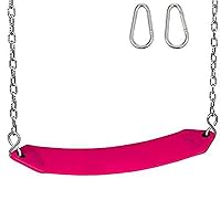 Swing Set Stuff Residential Belt Seat with Chains and Hooks and SSS Logo Sticker Playground Accessory, Pink