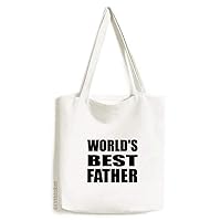 Worldâ€™s Best Father Festival Quote Tote Canvas Bag Shopping Satchel Casual Handbag
