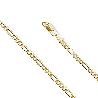14K Real Soild Figaro Gold Chain for Men, Pure Gold link Chain for Men, Gold Necklace for Women, Handmade Gold Chain, Figaro Link Chain for Men and Women Made in Italy(1.5-12.5mm 16, 18, 20, 22, 24, 26, 28, 30 Inch)