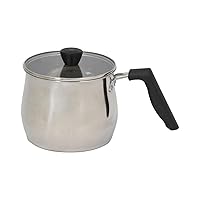 Pearl Metal Naric HC-146 Single Handled Cookpot, Multi Pot, 6.7 inches (17 cm), 6.7 gal (2.6 L), Induction Compatible, Glass Lid Included, 18-8 Stainless Steel
