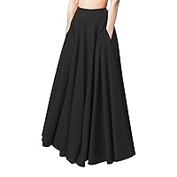 Robe Pleated Solid Color with Pockets Fall Maxi Skirts Elastic Trendy Plus Size High Waist Long Skirt Y2K Casual