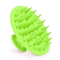 Silicone Scalp Massager Shampoo Brush, Scalp Brush for Hair Growth & Dandruff Removal, Hair Scrubber Scalp Stimulator Exfoliator Brush with Soft Bristles for Wet Dry Scalp Care (Green)