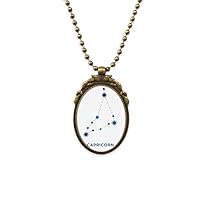 Capricorn Constellation Sign Zodiac Antique Necklace Vintage Bead Pendant Keychain