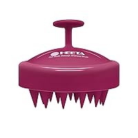 HEETA Scalp Massager Hair Growth, Scalp Scrubber with Soft Silicone Bristles for Hair Growth & Dandruff Removal, Hair Shampoo Brush for Scalp Exfoliator, Red