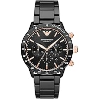 Emporio Armani Men's Stainless Steel Watch with Chronograph or Three Hand Movement