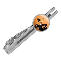 Looney Tunes Daffy Duck Round Tie Bar Clip Clasp Tack Silver Color Plated