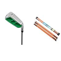 Green Golf Chipper 55 Degree & Orange Golf Alignment Stick,Bundle of 2
