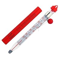 Escali AHC3 NSF Certified Precision Classic Candy/Deep Fry/Confection Glass Thermometer, Red/Clear