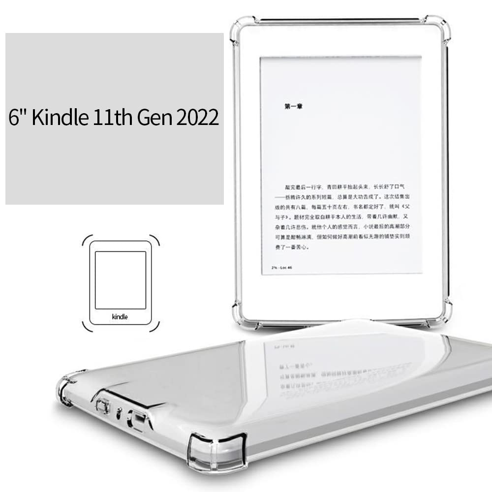 Diamond Case for Clear Kindle 11th (2022), [Military Drop Protection But Not Bulky] Slim Fit Hard Kindle Case with Non-Slip TPU Bumper for 6