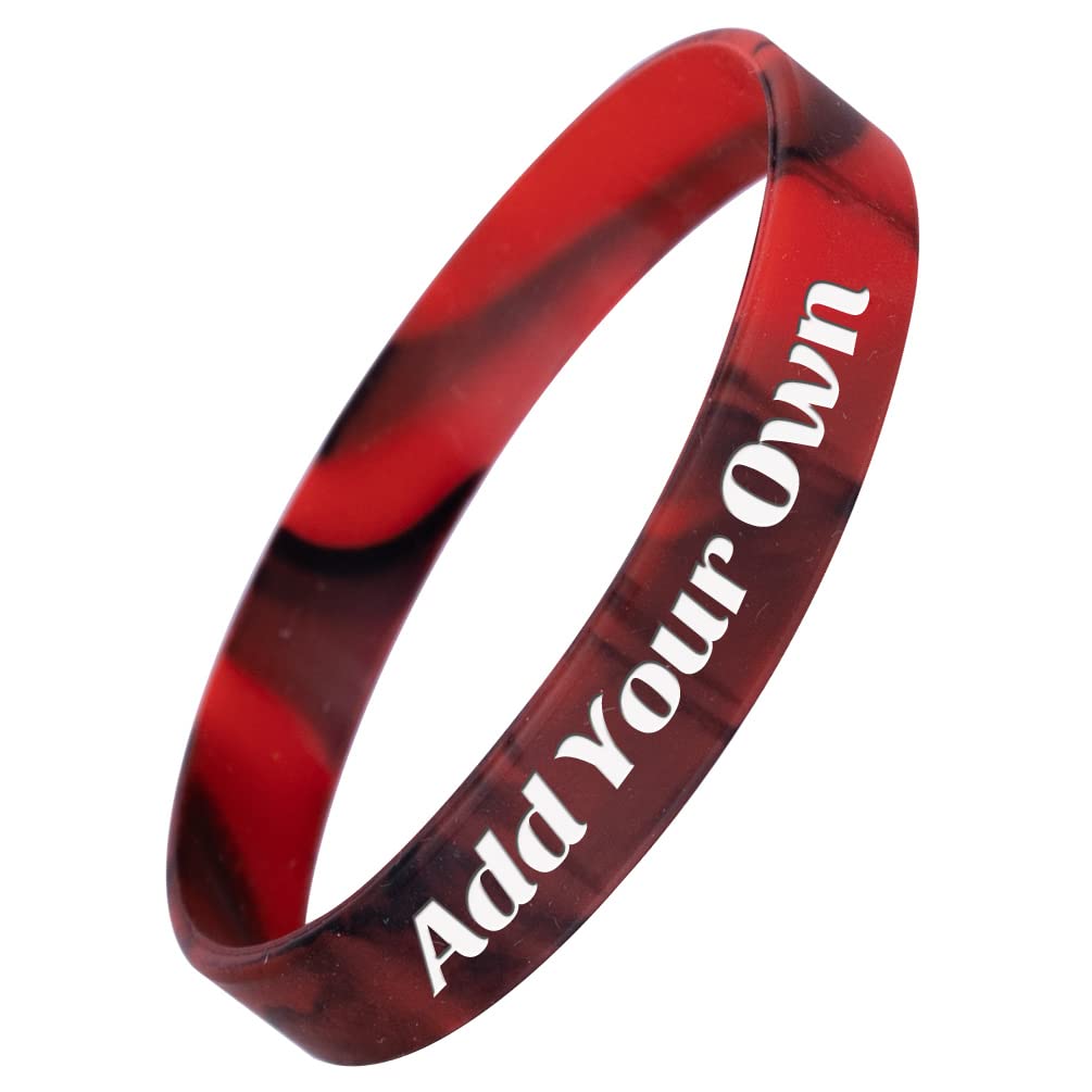 Amazon.com: Tkanina Personalized Silicone Wristbands Bulk with Text Message Custom  Rubber Bracelets Customized Rubber Band Bracelets for Events,  Motivation,Fundraisers, Awareness,Black : Office Products
