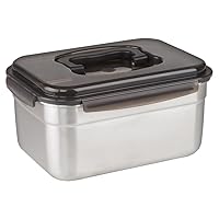 STENCOC Stainless Steel BPA Free Rectangular Leakproof Airtight Kimchi/Pickle/Food Storage Container Saver (3.6L / 122oz / 9.8