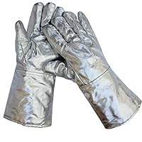 High Temp Heat Resistant Aluminized Safety Welding Work Gloves 38cm / 14.96