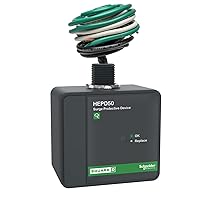 Square D by Schneider Electric HEPD50 Universal Whole House Surge Protection Device, 1-Phase, 3-Wire + Ground for 120/240V, 50kA, Black