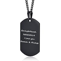 VNOX Personalized Dog Tags Necklace for Men,Custom Photo Text Army Dog Tag Pendant Necklace for Father Husband Son Customized Picture Necklace for Men Women