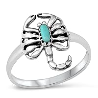 CHOOSE YOUR COLOR Sterling Silver Scorpion Ring