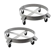 55 Gallon Drum Dolly, 2PCS Heavy Duty 1000lbs Load Capacity, Barrel Dolly Cart Drum Caddy, Non Tipping Hand Truck Capacity Dollies with Steel Frame 4 Swivel Casters Wheel, for Warehouse Drum Handling
