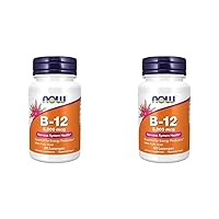 NOW Supplements, Vitamin B-12 5,000 mcg, with Folic Acid, Nervous System Health*, 60 Lozenges (Pack of 2)