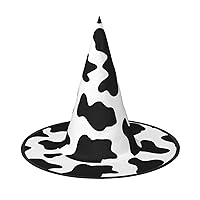 Mqgmzblack And White Cow Print Print Enchantingly Halloween Witch Hat Cute Foldable Pointed Novelty Witch Hat