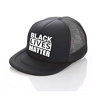 Sixone BLM Black Lives Matter Snapback Trucker Hat - Adjustable BLM Flat Brim Bill Mesh Baseball Cap for Men and Women