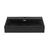 Swiss Madison Claire 30” Rectangle Wall-Mount Bathroom Sink in Matte Black