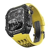 INFRI 44 45mm Kohlefaser Metall Fall Für Apple Watch Armband Band Männer Luxus Modifikation Kit Rahmenabdeckung Für iWatch Serie 7 6 5 4 SE