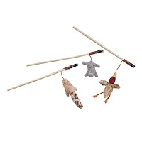 Ethical Skinneeez Forest Friends Wand Cat Toy for All Breed Sizes