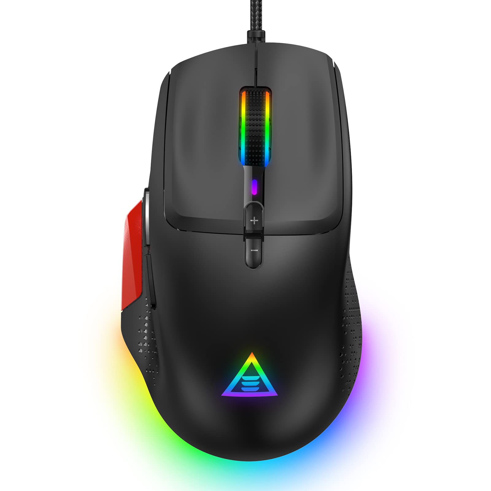 EKSA Gaming Mouse, 12 RGB Backlight Modes Wired PC Computer Mouse with Sniper Button, High-Precision Adjustable 12000 DPI, 9 Programmable Buttons for Laptop Gamer Work Office