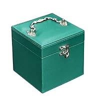 3 Layers Portable Leather Jewelry Box Leather 12 * 12 * 12cm (Color : A, Size