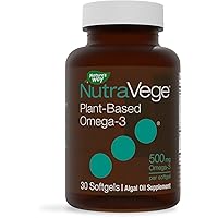 Nature's Way NutraVege Plant Based Omega-3, Heart Health and Eye and Brain Function*, 30 Vegan Softgels
