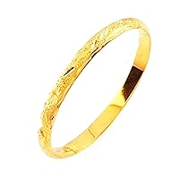 Retro 18K Yellow Gold Plated Lucky-Star Circle Cuff Bangle Bracelet Girls Women's Gift (3pcs bracelets)