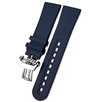 23mm quality Fluorous Rubber soft Watch band Replacement for Blancpain Fifty Fathoms 5000 5015 Black Strap Watch Bracelets