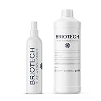 BRIOTECH Pure Hypochlorous Acid Spray 8 fl oz & 33.8 fl oz REFILL Bundle, Original Premium HOCl Topical Solution, Multi-Purpose Cleaner, Family Approved & Pet Friendly