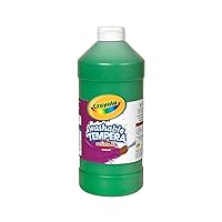 Crayola Washable Tempera Paint For Kids, Green Paint, Classroom Supplies, Non Toxic, 32 Oz Squeeze Bottle
