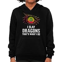 I Slay Dragons Kids' Hoodie - Dragon Lovers Gifts - Girls Clothing
